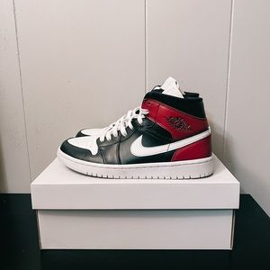 Nike Air Jordan 1 Mid | Black / White-Noble Red